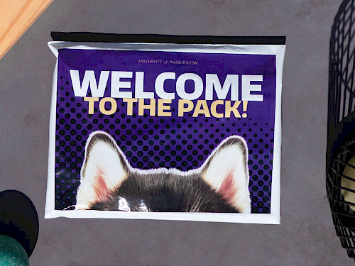 Picture of a paper reading "Welcome to the pack!"