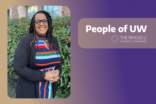 Photo of LeAnne with the text "People of UW: The Whole U - University of Washington"