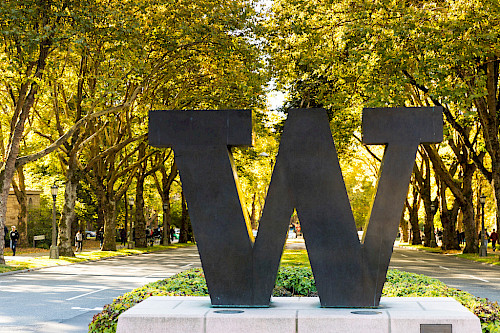 Image of Grey 'W' Statue